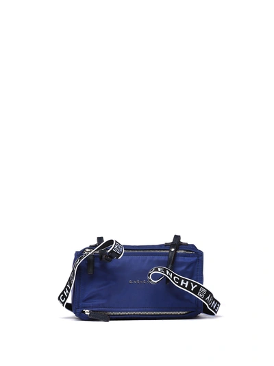 Givenchy Pandora Mini 4g Handle Bag In Blue Nylon And Leather In Dark Blue ModeSens
