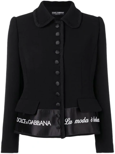 Dolce & Gabbana 'la Moda È Bellezza' Blazer In Black