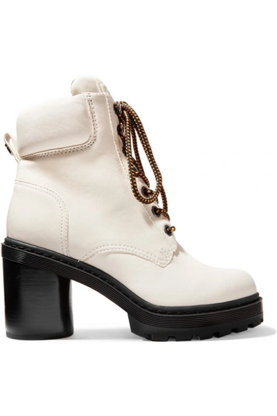 Marc Jacobs Crosby Textured-leather Ankle Boots In White