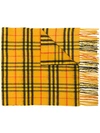 Burberry Check Print Scarf - Yellow & Orange