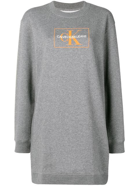 calvin klein logo sweatshirt dress