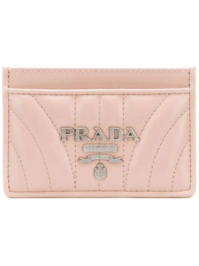 Prada Quilted Logo Wallet In Pink