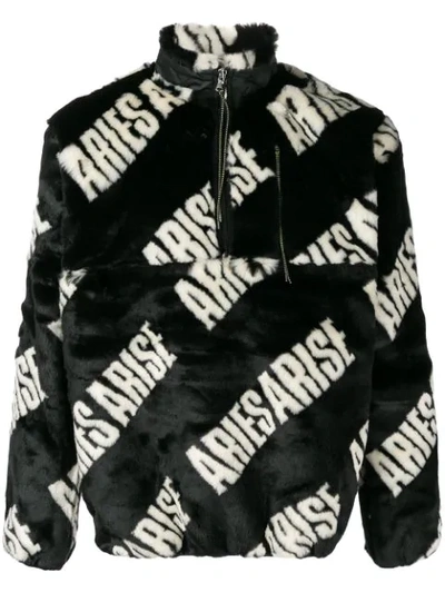 Aries Logo Print Pullover Top - Black