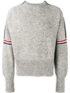 Thom Browne Intarsia Stripe Classic Tweed Pullover - Grey