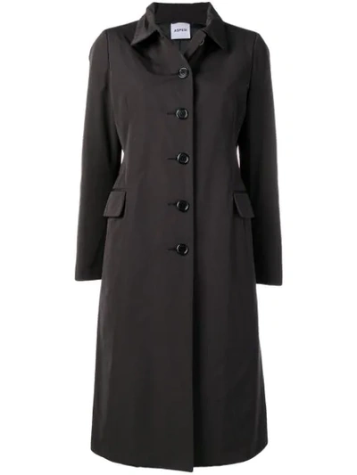 Aspesi Single Breasted Coat In Black