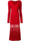 Alexander Mcqueen Ribbed Dress - Red