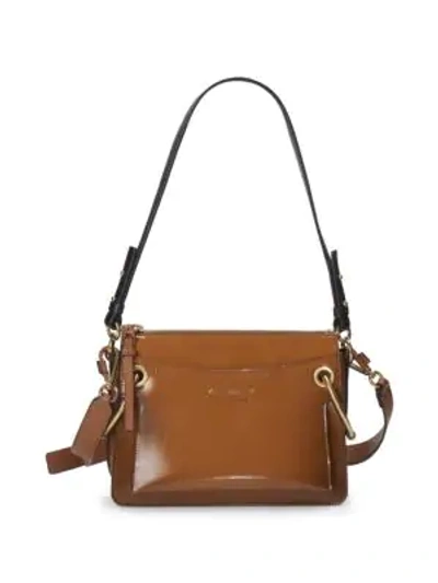 Chloé Small Roy Gusset Grained Leather Bag In Caramel