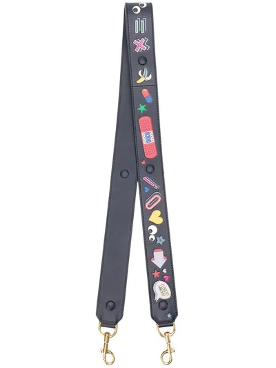 Anya Hindmarch All Over Stickers Shoulder Strap In Blue