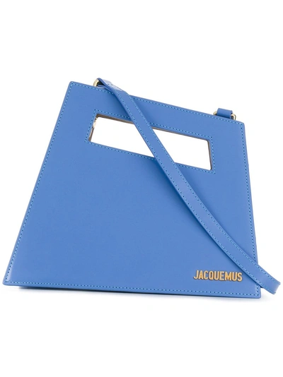 Jacquemus Le Petit Patent-leather Tote In Blue