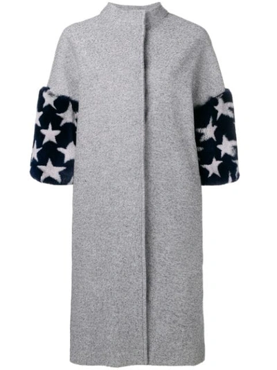 Ava Adore Star Print Coat - 灰色 In Grey