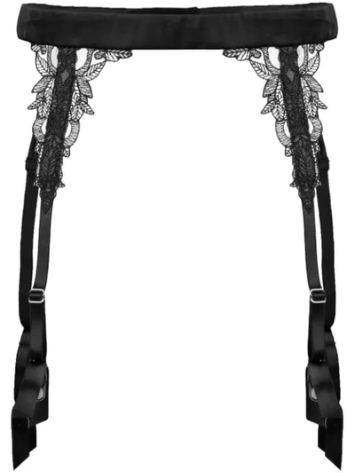 Fleur Of England Onyx Suspenders In Black