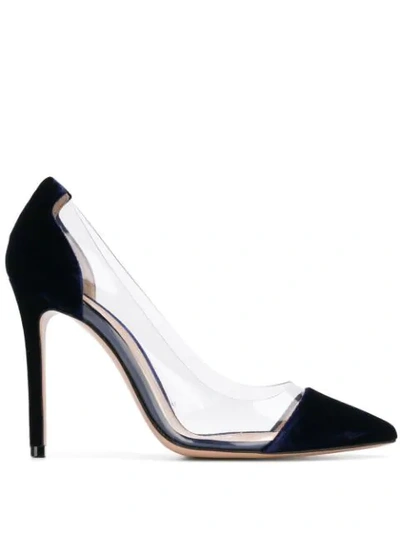 Gianvito Rossi Plexi 100 Pumps In Blue