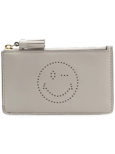 Anya Hindmarch Wink Zipped Card Case In Grey