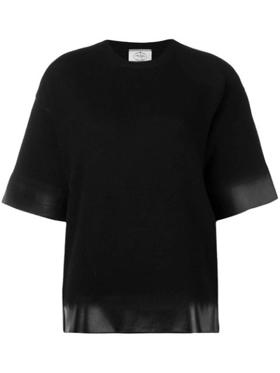 Prada Gradient Knit Jumper In Black