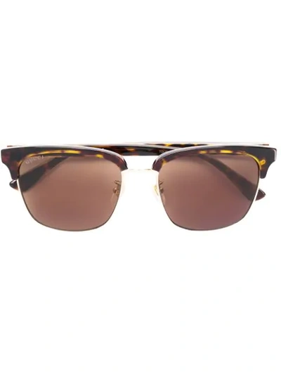 Gucci Clubmaster Style Sunglasses In Brown