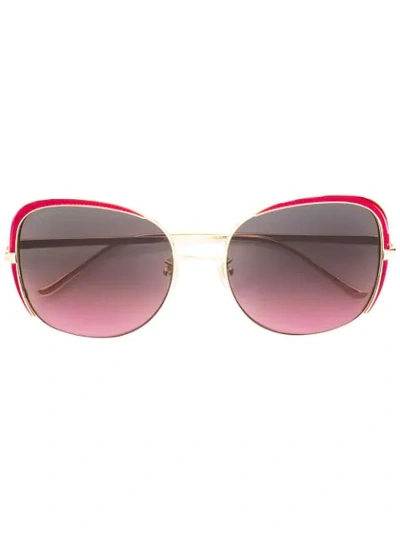 Gucci Oversized Frame Sunglasses In Metallic