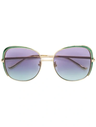Gucci Oversized Frame Sunglasses In Metallic