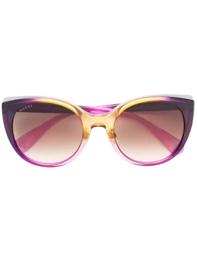 Gucci Cat Eye Sunglasses In 005 Pink Brown