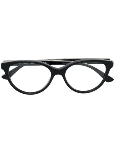 Gucci Cat Eye Frame Glasses In Black