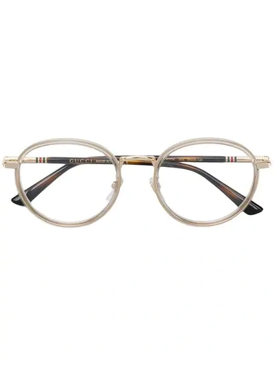Gucci Round Frame Glasses In Brown