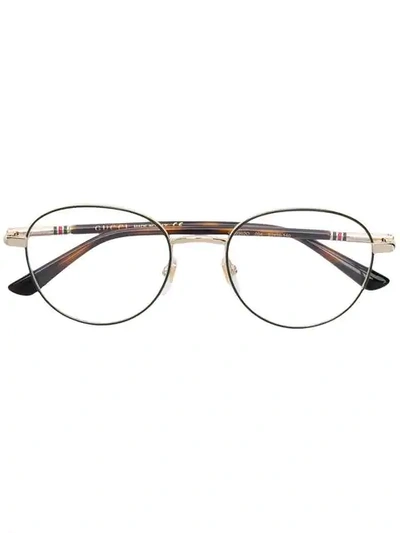 Gucci Round Frame Glasses In Green