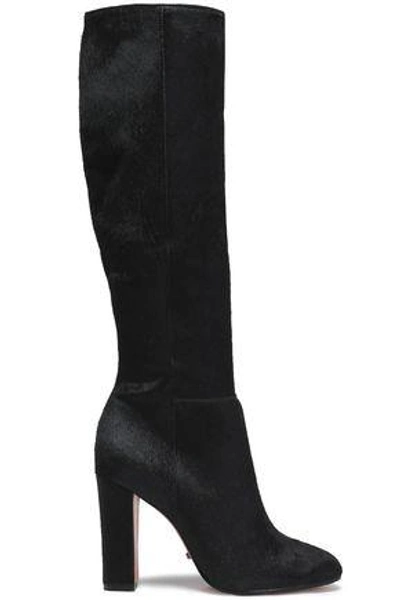 Schutz Woman Calf Hair Knee Boots Black