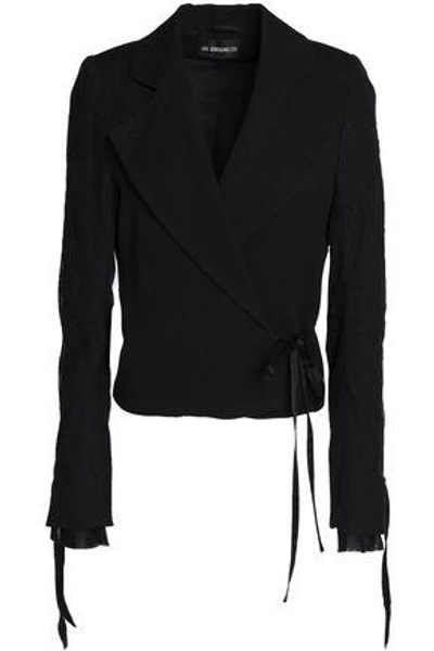 Ann Demeulemeester Woman Embroidered Wool-blend Blazer Black