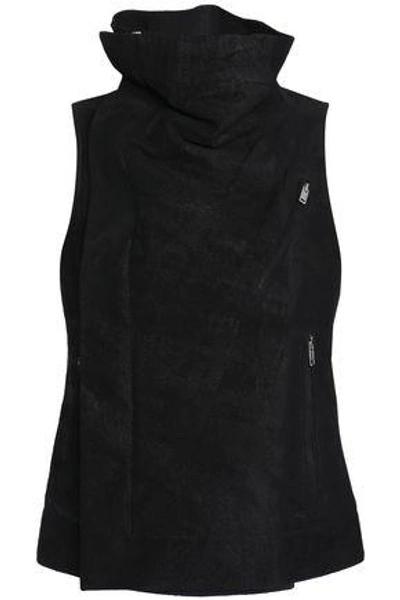 Rick Owens Woman Brushed-leather Vest Black