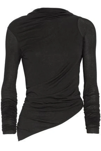 Rick Owens Woman Asymmetric Open-back Stretch-jersey Top Black