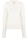 Laneus Crew-neck Knit Sweater In White