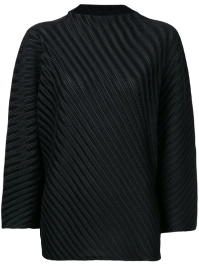 Issey Miyake Pleats Please By  Squared Blouse - Black