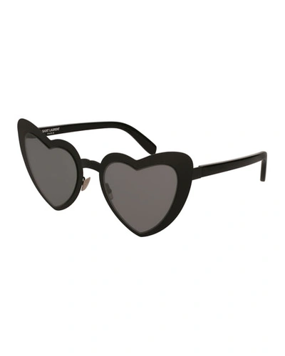 Saint Laurent Lou Lou Heart-shaped Sunglasses, Black