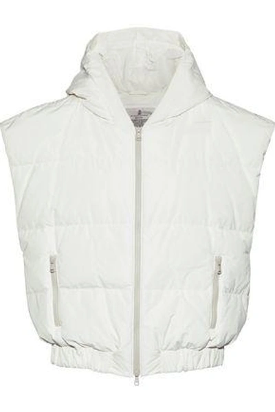 Brunello Cucinelli Woman Quilted Shell Hooded Vest Ivory