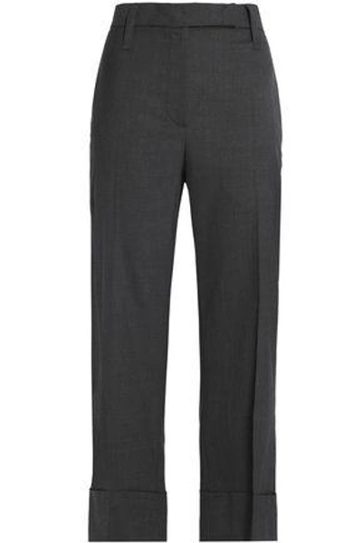 Brunello Cucinelli Woman Wool Kick-flare Pants Charcoal