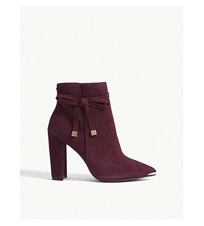 Ted Baker Qatena Suede Ankle Boots In Deep Purple