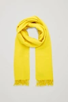 Cos Wool-cashmere Scarf In Yellow
