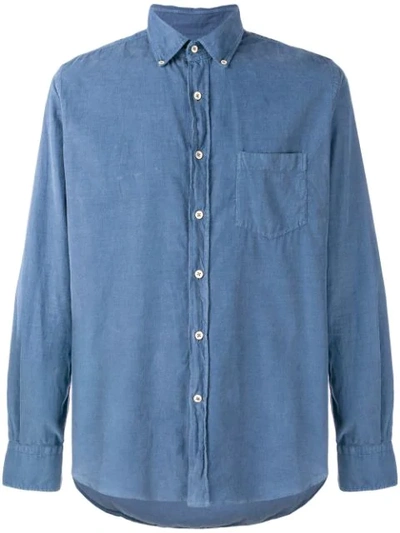 Glanshirt Velvet Shirt Pocket In Blue