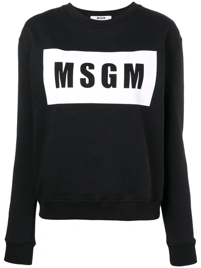 Msgm Logo Print Sweatshirt - Black