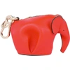 Loewe Elephant Leather Charm In Primary Red