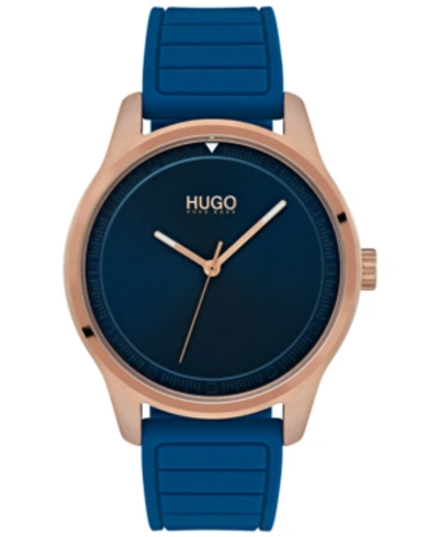 Hugo Men's #move Blue Rubber Strap Watch 42mm
