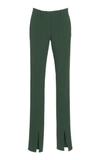 Victoria Beckham Skinny Slit-hem Pants In Green