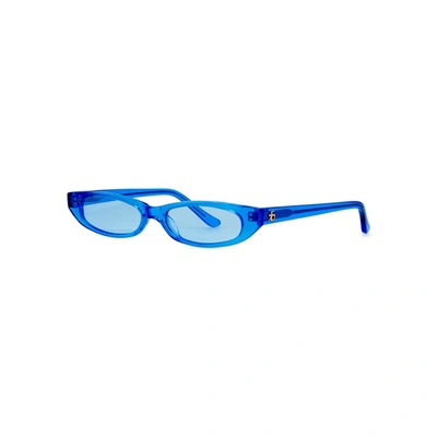 Roberi And Fraud Frances Oval-frame Sunglasses In Blue