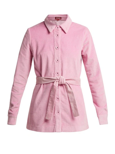 Staud Hayley Corduroy Shirt In Pink