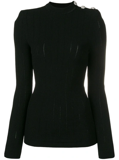 Balmain Embellished Sweater In Black