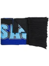 Versace Team Logo Football Knit Scarf - Black