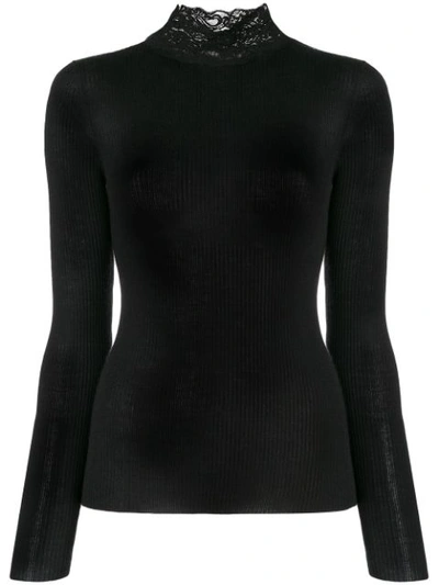 Alexander Wang Lace Collar Jumper In Black