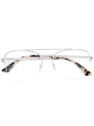 Mcq By Alexander Mcqueen Cat Eye Glasses In Metallic