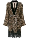 Gold Hawk Leopard Print Velvet Jacket - Brown
