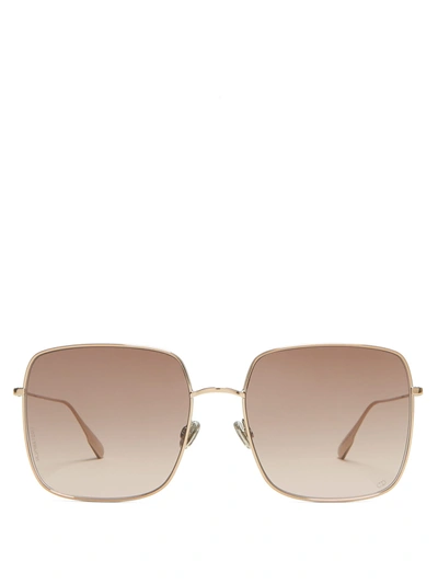 Dior Women's Stellaire Oversized Square Sunglasses, 59mm In Rose Gold/black Brown Green Gradient