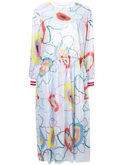 Mira Mikati Printed Sequin Dress - Blue